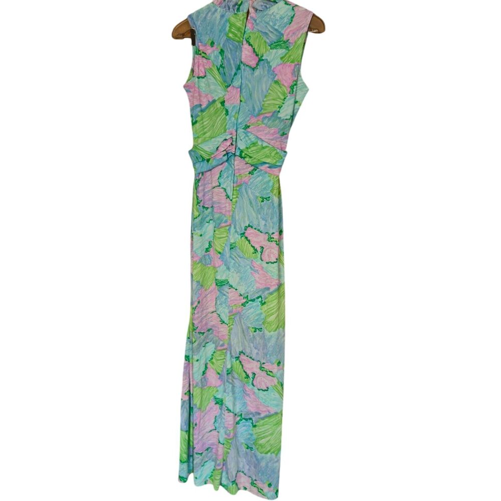 70s Montgomery Ward Floral Maxi Dress Semi Formal Pastel Multicolored Size S - Picture 2 of 8